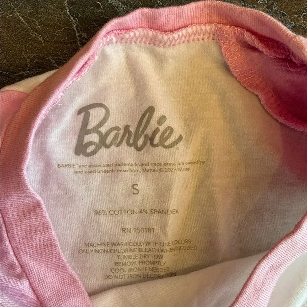 Barbie Jeans & T shirt (size sm) Screen Printed Denim Logos Girls Size 16